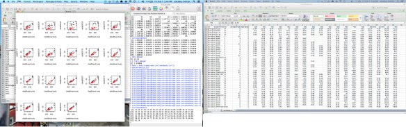 Using two monitors helps when checking data for errors and patterns